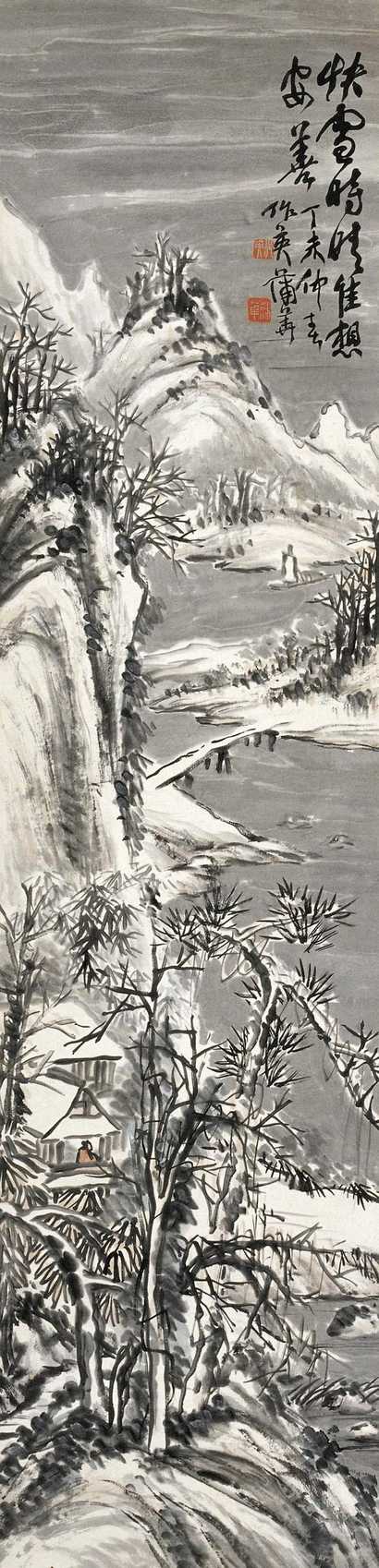 蒲华 1907年作 快雪时晴 镜心